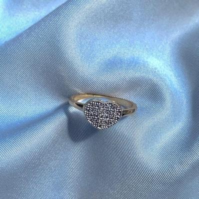 Anel Coração Cravejado