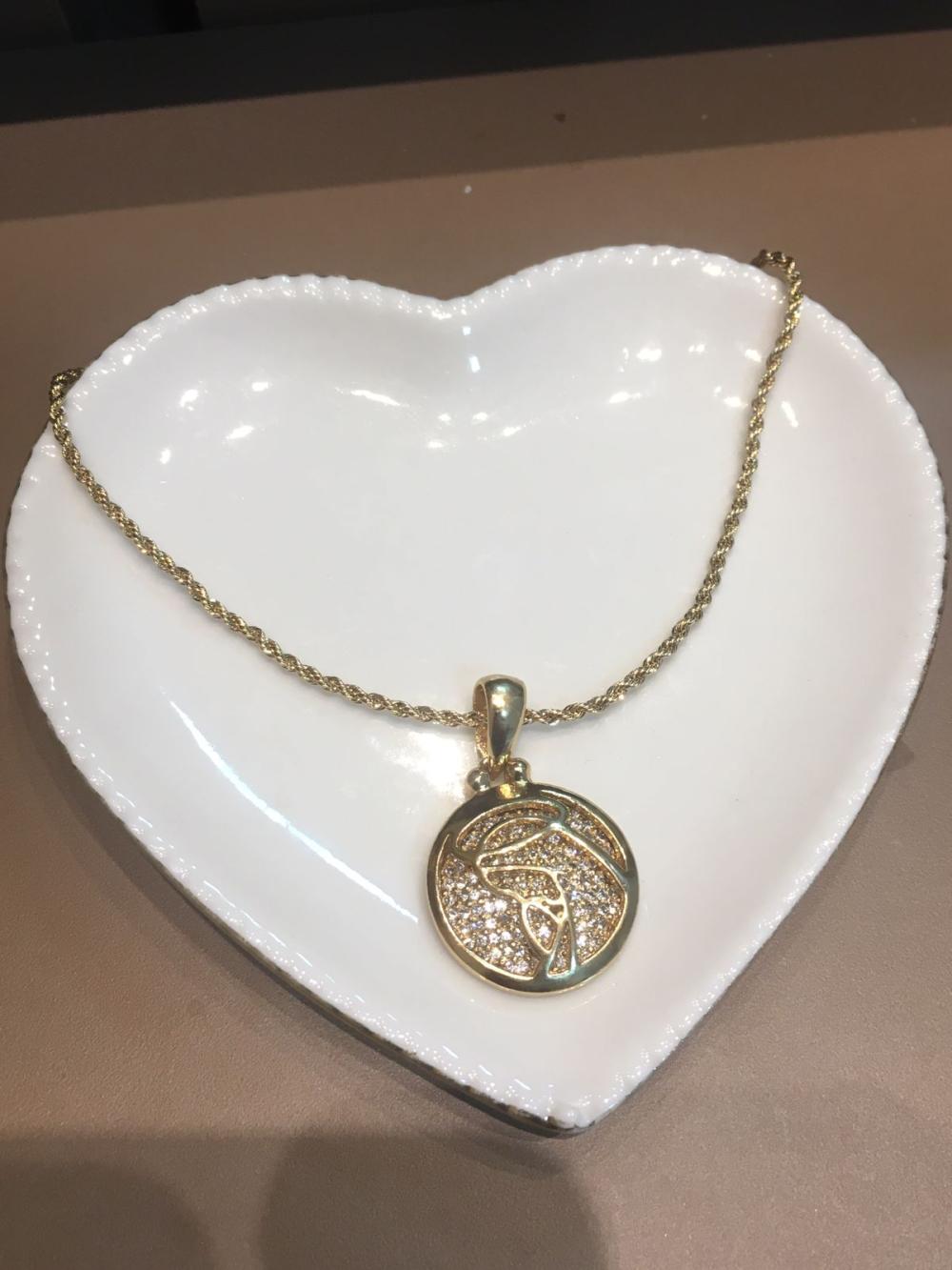 medalha nossa senhora rezando