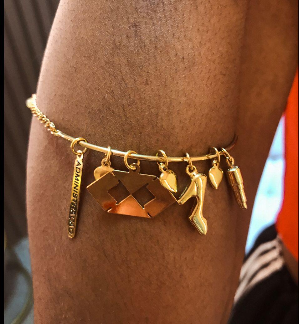 pulseira meia argola, pingentes administração