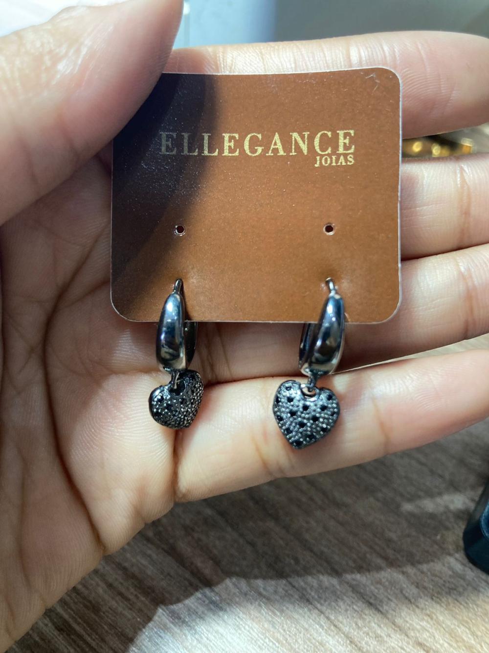 Argolinha preta coracao