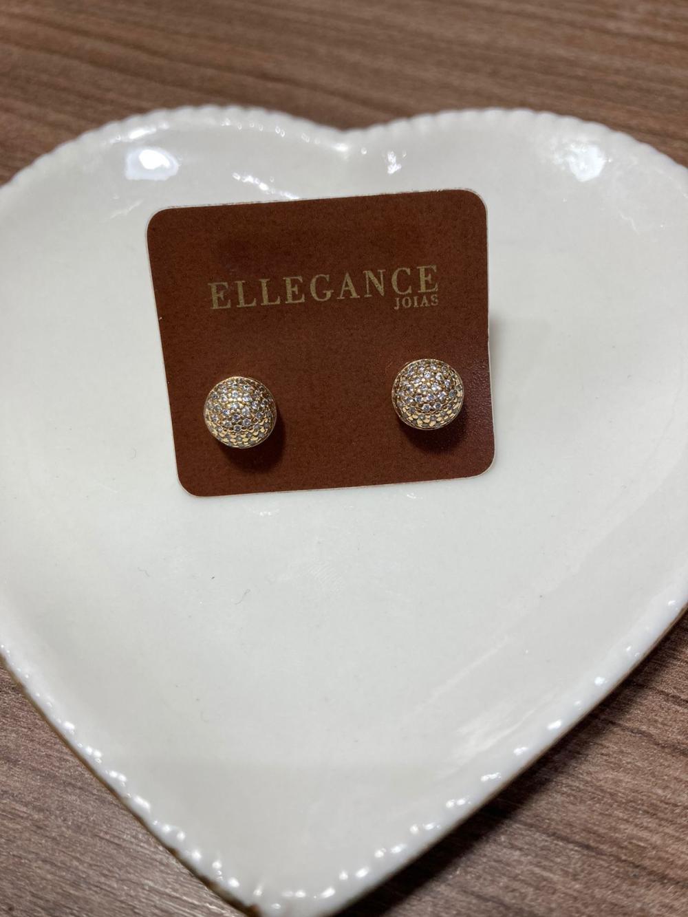 Brinco bolinha  dourado