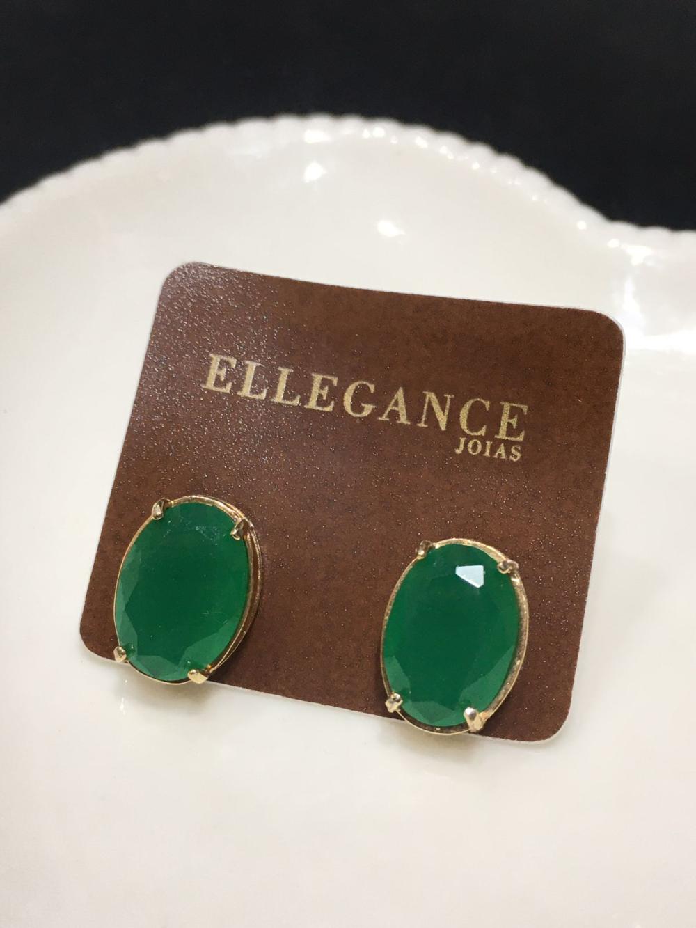 brinco cristal verde