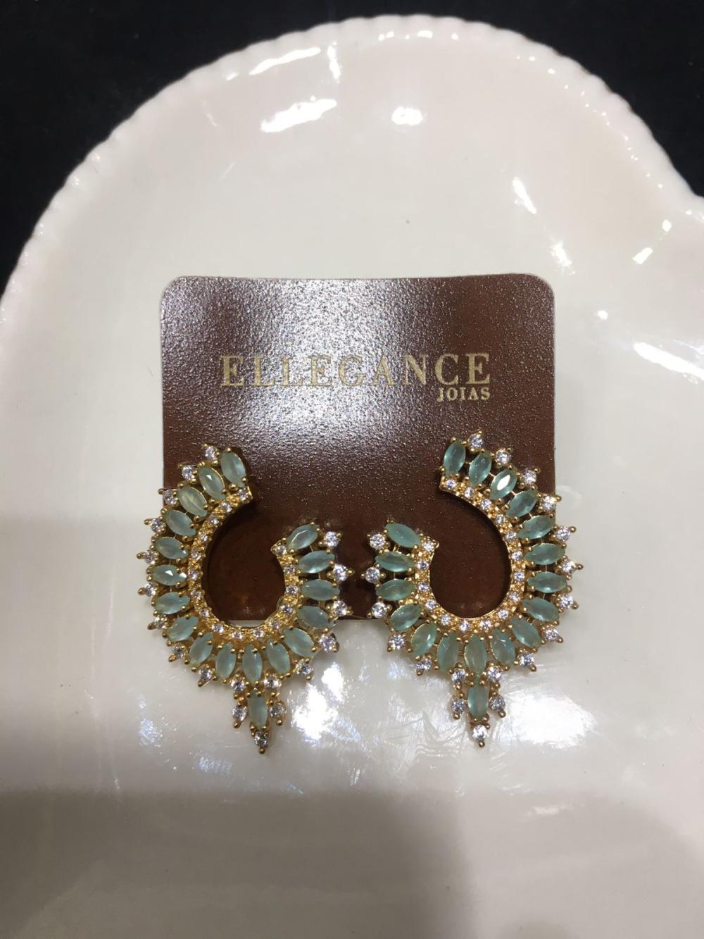 brinco espiral cristal azul claro