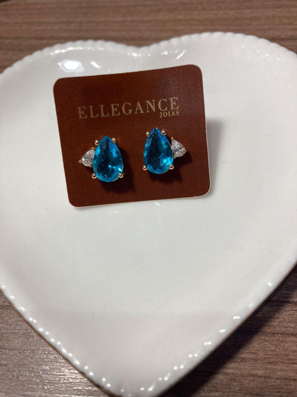 Brinco gota azul