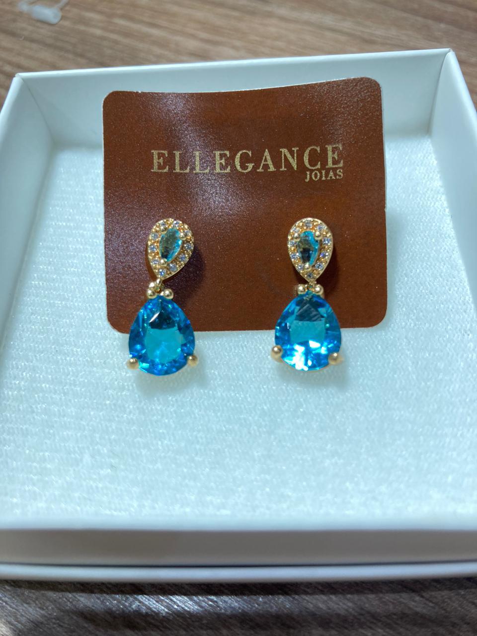 Brinco gota azul