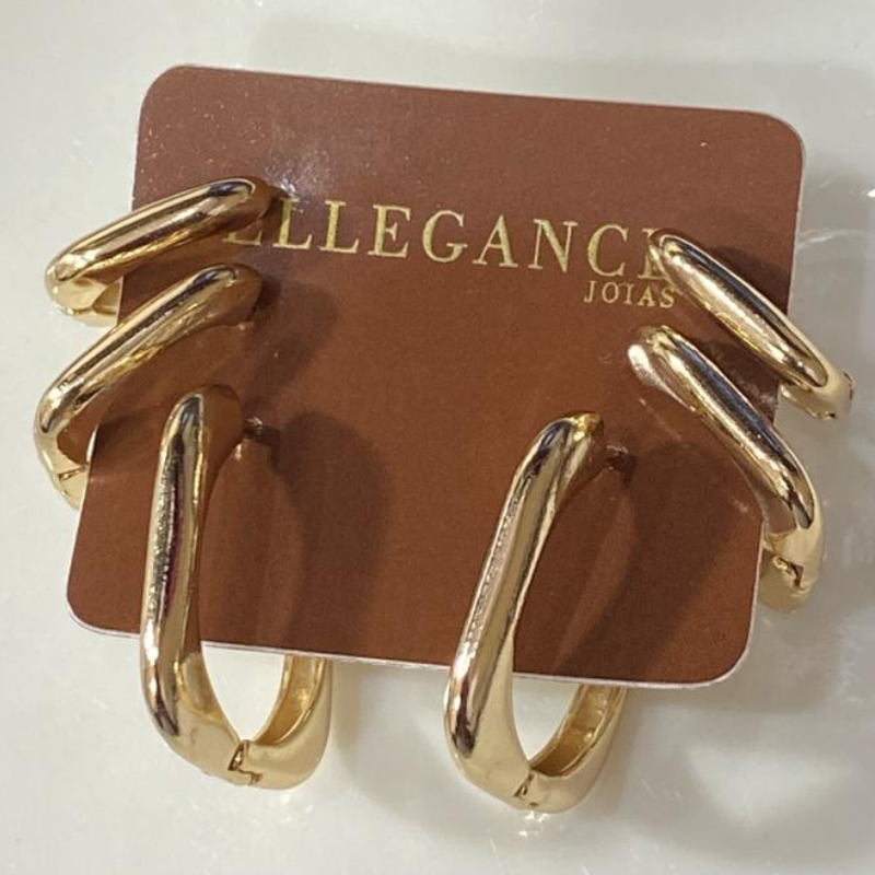 Trio argola quadriculado