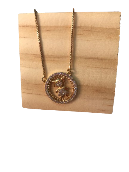 Colar veneziana com mandala menina cravejada