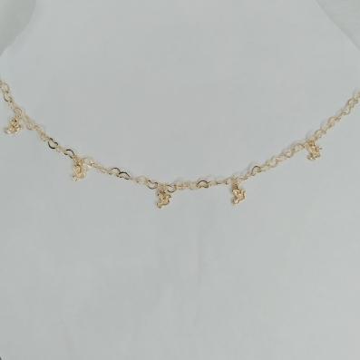 Colar Corrente Coraçao Pombas da Paz com externsor