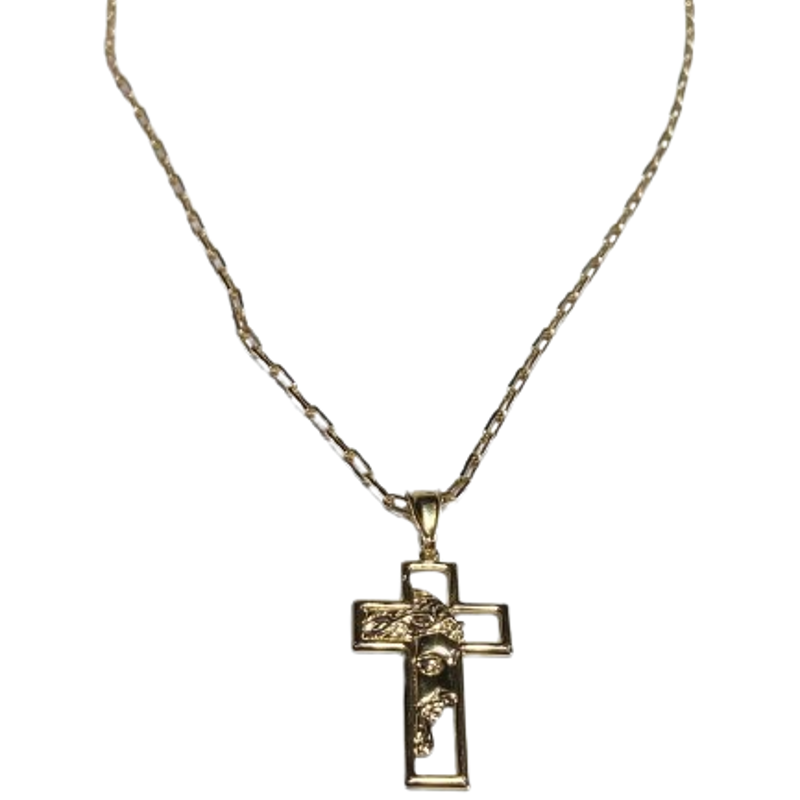 Colar Masculino Cartier Pingente Cruz Com Jesus Detalhes