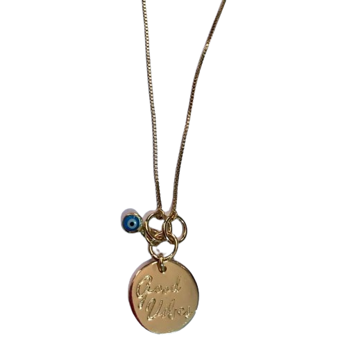 Pulseira Good vibes com olho grego