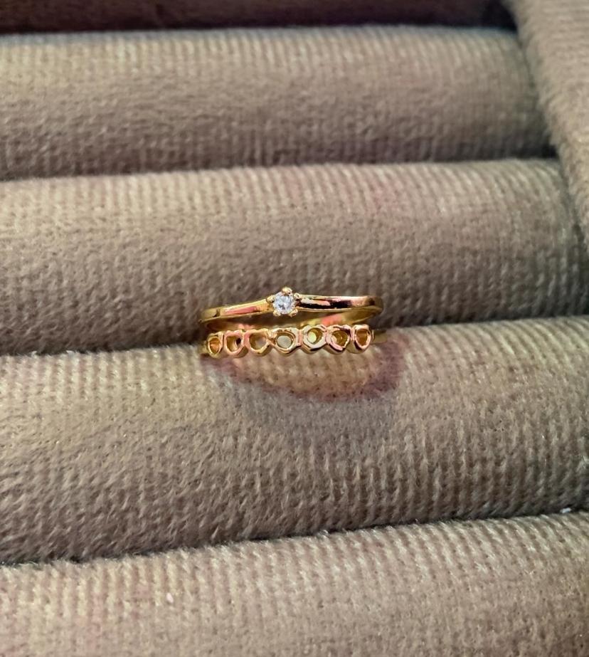 Anel Coroa com Zirconia e Corações