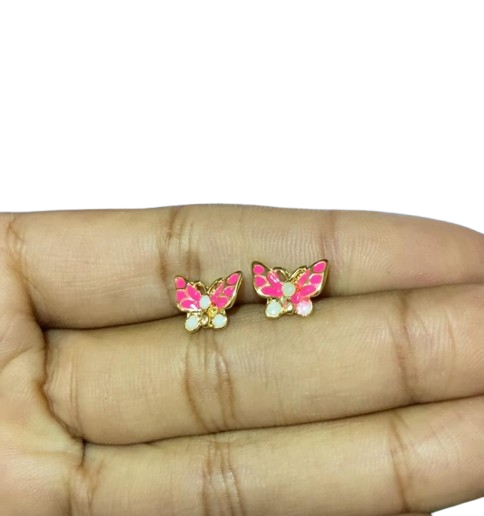 Brinco Infantil Borboleta Rosa