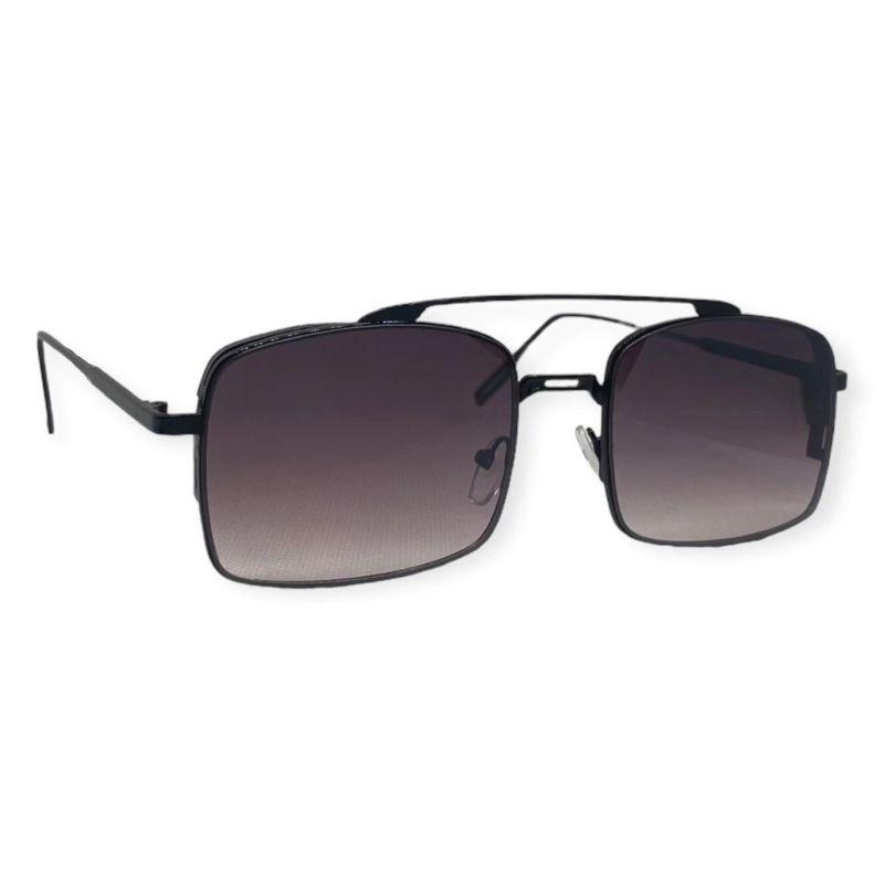 Oculos Quadrado Aviador Lente Escura Armação Preta