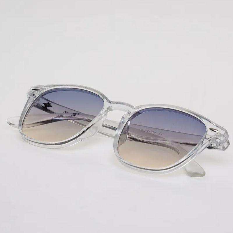 Oculos Armação Transparente e Lente Degrade Azul/Amarelo