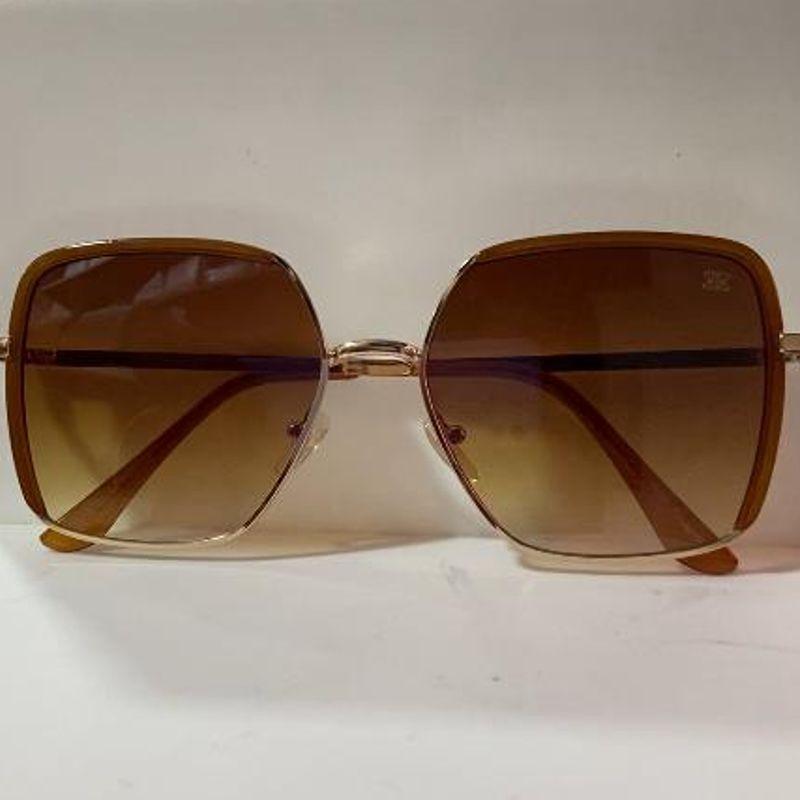 Oculos Marrom com detalhes Dourados