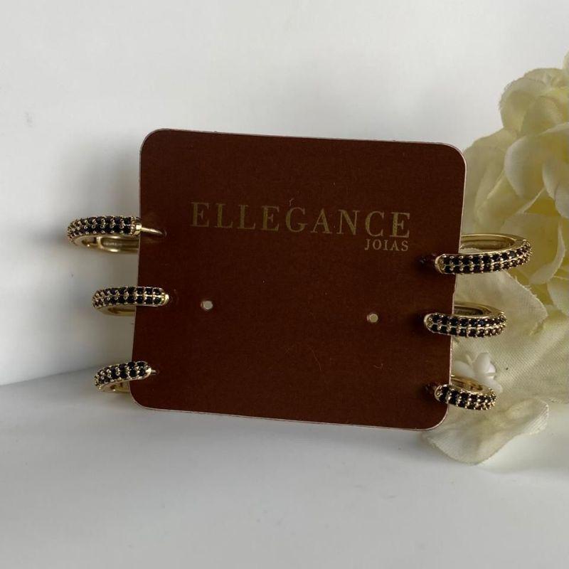 brinco zicrônia preto fecho click