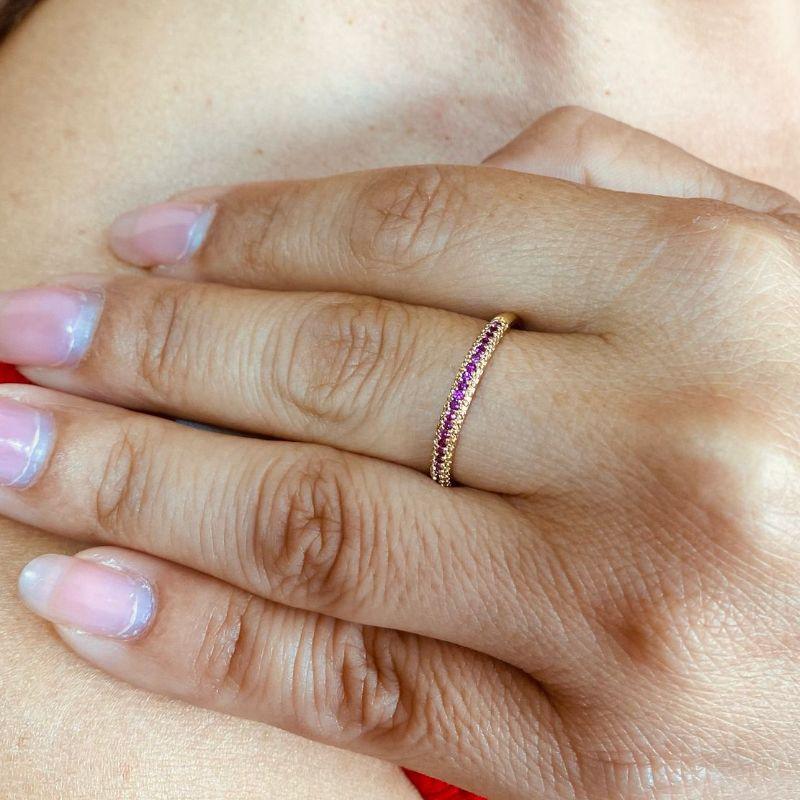 anel zircônia rosa